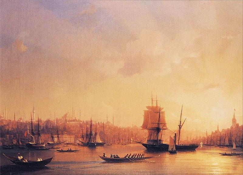 Ivan Aivazovsky Dusk on the Golden Horn oil painting picture